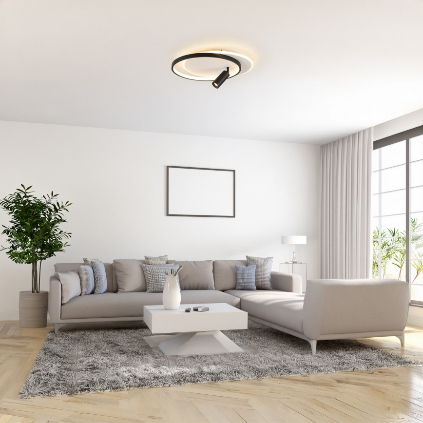 Brilagi - LED Stmívatelné stropní svítidlo UNITY LED/48W/230V + 1xGU10/3W 3000-6000K 39x45 cm bílá/černá + dálkové ovládání