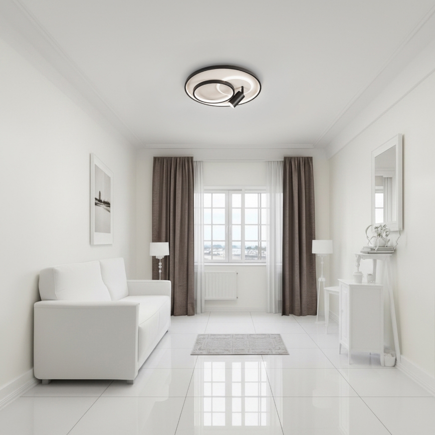 Brilagi - LED Stmívatelné stropní svítidlo UNITY LED/60W/230V + 1xGU10/3W 3000-6000K pr. 50 cm bílá/černá + dálkové ovládání