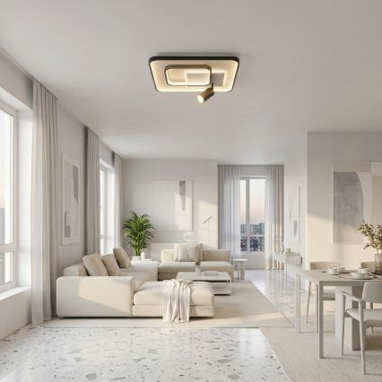 Brilagi - LED Stmívatelné stropní svítidlo UNITY LED/75W/230V + 1xGU10/3W 3000-6000K 50x50 cm bílá/černá + dálkové ovládání