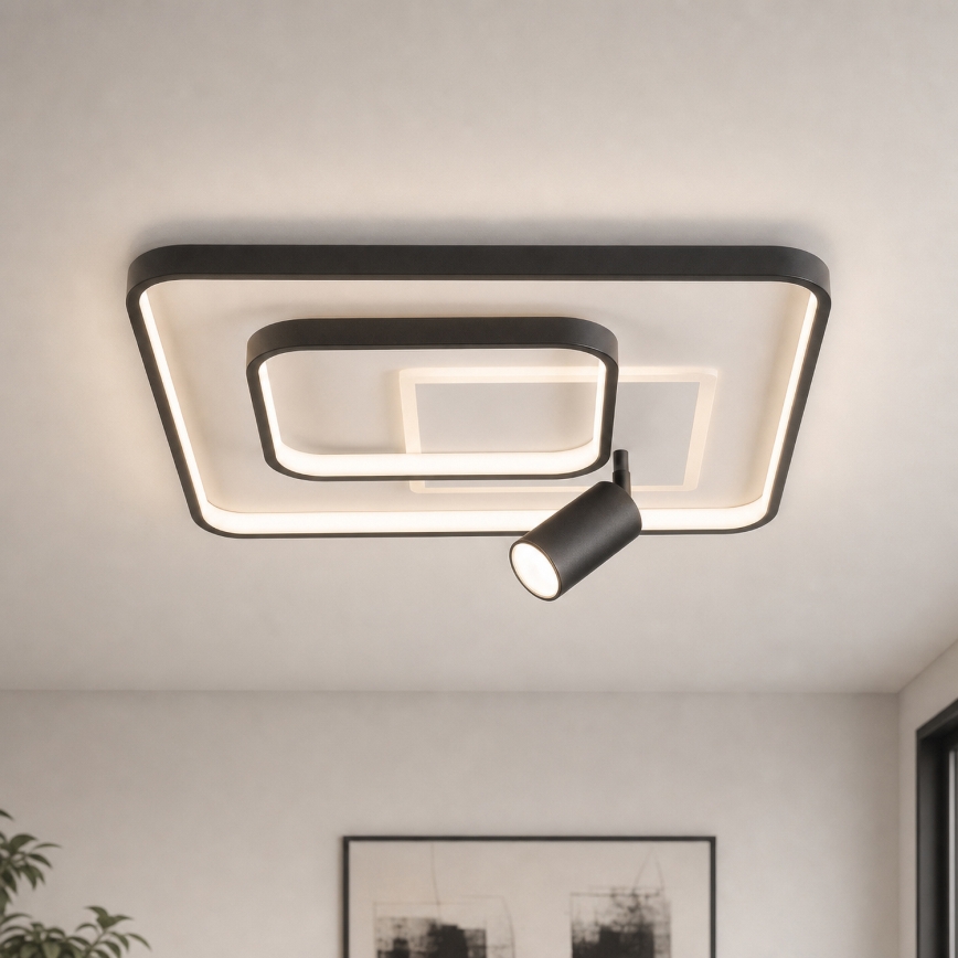 Brilagi - LED Stmívatelné stropní svítidlo UNITY LED/75W/230V + 1xGU10/3W 3000-6000K 50x50 cm bílá/černá + dálkové ovládání