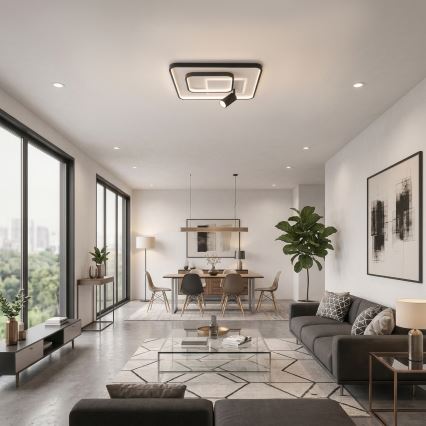 Brilagi - LED Stmívatelné stropní svítidlo UNITY LED/75W/230V + 1xGU10/3W 3000-6000K 50x50 cm bílá/černá + dálkové ovládání