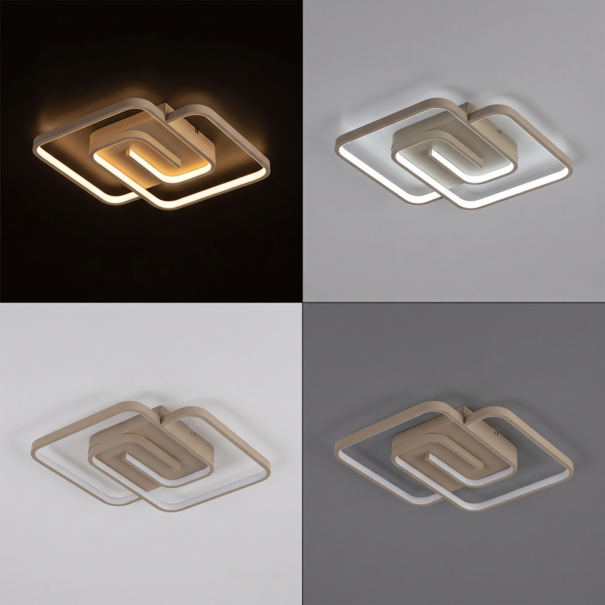 BRILAGI - LED Stmívatelné stropní svítidlo VELO LED/64W/230V 3000-6500K 48x48 cm béžová + dálkové ovládání