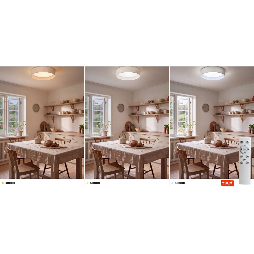 Brilagi - LED Stmívatelné stropní svítidlo VELVET SMARTIX STARS LED/24W/230V 3000-6000K pr. 45 cm bílá Wi-Fi Tuya Beacon + dálkové ovládání