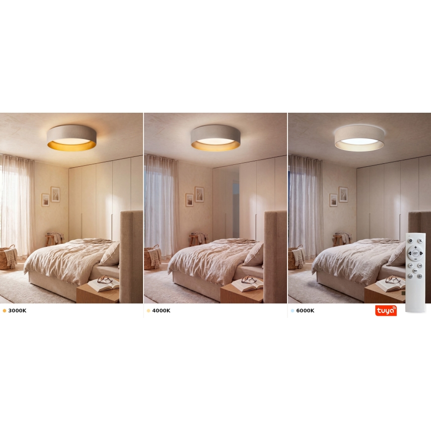 Brilagi - LED Stmívatelné stropní svítidlo VELVET SMARTIX STARS LED/24W/230V 3000-6000K pr. 45 cm krémová/zlatá Wi-Fi Tuya Beacon + dálkové ovládání