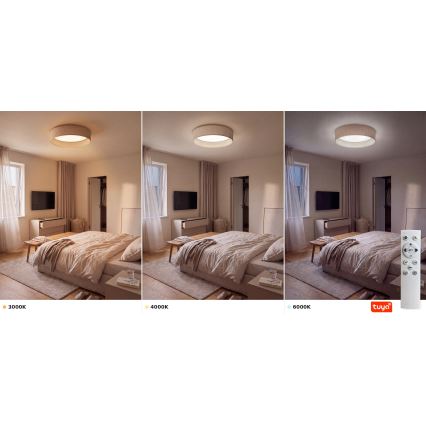 Brilagi - LED Stmívatelné stropní svítidlo VELVET SMARTIX STARS LED/36W/230V 3000-6000K pr. 55 cm béžová Wi-Fi Tuya Beacon + dálkové ovládání