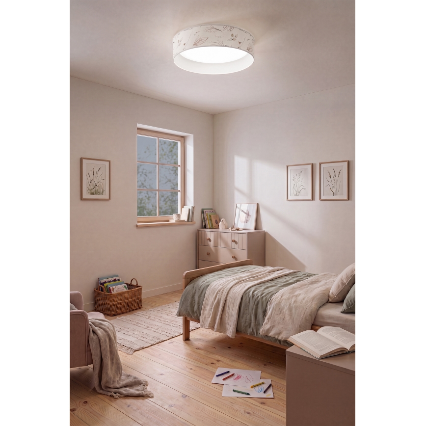 Brilagi - LED Stmívatelné stropní svítidlo VELVET SMARTIX STARS LED/36W/230V 3000-6000K pr. 55 cm bílá/květiny Wi-Fi Tuya Beacon + dálkové ovládání