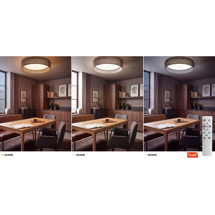 BRILAGI - LED Stmívatelné stropní svítidlo VELVET SMARTIX STARS LED/36W/230V 3000-6000K pr. 55 cm hnědá Wi-Fi Tuya Beacon + dálkové ovládání