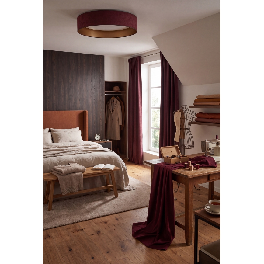 BRILAGI - LED Stmívatelné stropní svítidlo VELVET SMARTIX STARS LED/36W/230V 3000-6000K pr. 55 cm vínová/zlatá Wi-Fi Tuya Beacon + dálkové ovládání