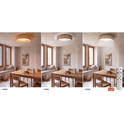 Brilagi - LED Stmívatelné stropní svítidlo VELVET SMARTIX LED/24W/230V 3000-6000K pr. 45 cm béžová Wi-Fi Tuya Beacon + dálkové ovládání