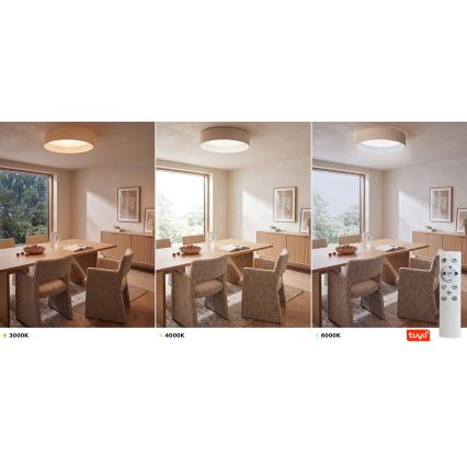 Brilagi - LED Stmívatelné stropní svítidlo VELVET SMARTIX LED/24W/230V 3000-6000K pr. 45 cm krémová Wi-Fi Tuya Beacon + dálkové ovládání