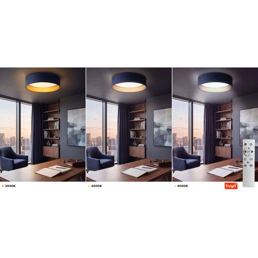 BRILAGI - LED Stmívatelné stropní svítidlo VELVET SMARTIX LED/24W/230V 3000-6000K pr. 45 cm modrá/zlatá Wi-Fi Tuya Beacon + dálkové ovládání