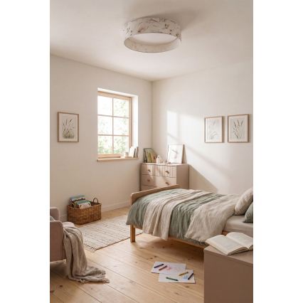 Brilagi - LED Stmívatelné stropní svítidlo VELVET SMARTIX LED/36W/230V 3000-6000K pr. 55 cm bílá/květiny Wi-Fi Tuya Beacon + dálkové ovládání