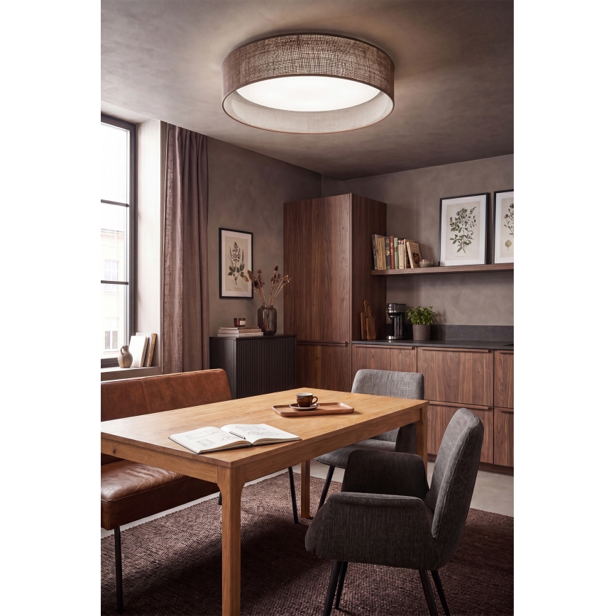 Brilagi - LED Stmívatelné stropní svítidlo VELVET SMARTIX LED/36W/230V 3000-6000K pr. 55 cm hnědá Wi-Fi Tuya Beacon + dálkové ovládání