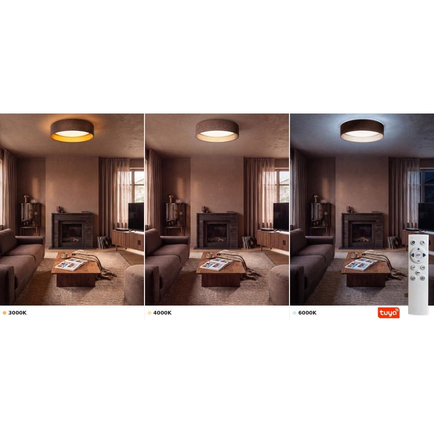 BRILAGI - LED Stmívatelné stropní svítidlo VELVET SMARTIX LED/36W/230V 3000-6000K pr. 55 cm hnědá/zlatá Wi-Fi Tuya Beacon + dálkové ovládání