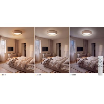 Brilagi - LED Stmívatelné stropní svítidlo VELVET SMART VARI LED/24W/230V 3000-6500K pr. 45 cm béžová + dálkové ovládání