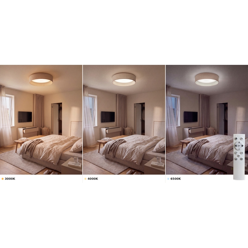 Brilagi - LED Stmívatelné stropní svítidlo VELVET SMART VARI LED/24W/230V 3000-6500K pr. 45 cm béžová + dálkové ovládání