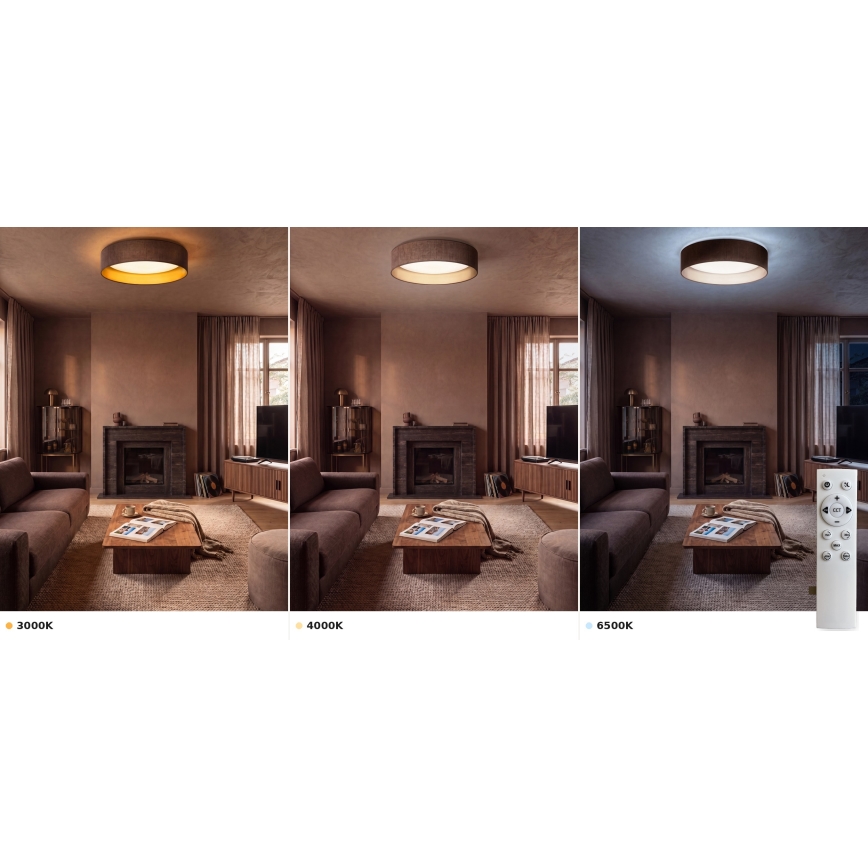 BRILAGI - LED Stmívatelné stropní svítidlo VELVET SMART VARI LED/24W/230V 3000-6500K pr. 45 cm hnědá/zlatá + dálkové ovládání