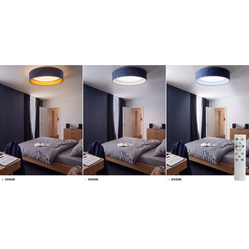 BRILAGI - LED Stmívatelné stropní svítidlo VELVET SMART VARI LED/24W/230V 3000-6500K pr. 45 cm modrá + dálkové ovládání