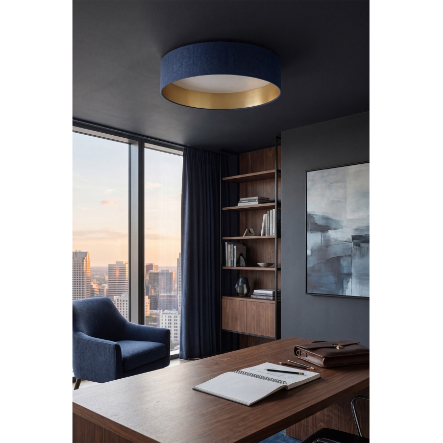 Brilagi - LED Stmívatelné stropní svítidlo VELVET SMART VARI LED/24W/230V 3000-6500K pr. 45 cm modrá/zlatá + dálkové ovládání