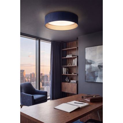 Brilagi - LED Stmívatelné stropní svítidlo VELVET SMART VARI LED/36W/230V 3000-6500K pr. 55 cm modrá/zlatá + dálkové ovládání