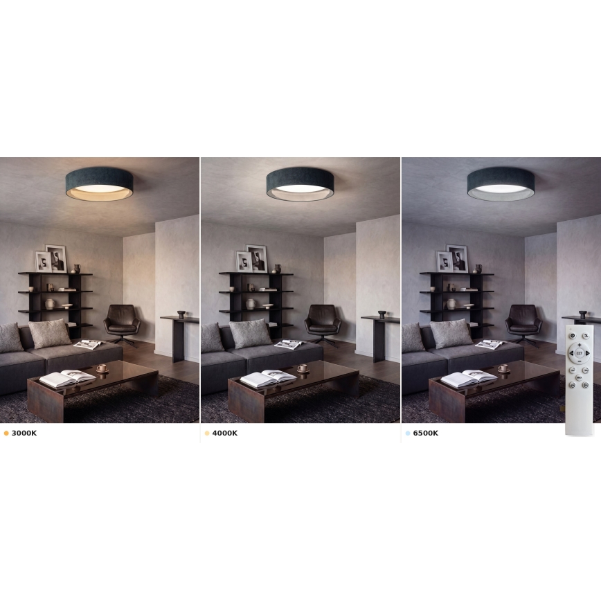 Brilagi - LED Stmívatelné stropní svítidlo VELVET SMART VARI LED/36W/230V 3000-6500K pr. 55 cm zelená + dálkové ovládání