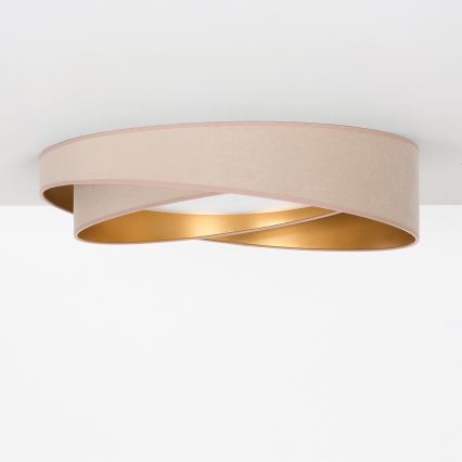 BRILAGI - LED Stmívatelné stropní svítidlo VELVET TWIST LED/36W/230V 3000-6000K pr. 65 cm Wi-Fi Tuya Beacon béžová/zlatá + dálkové ovládání