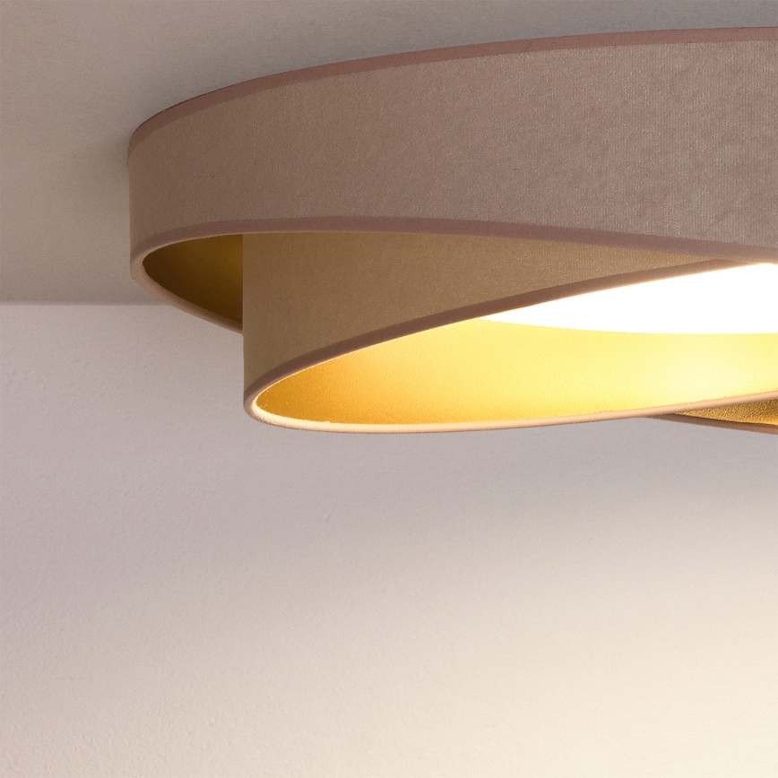 BRILAGI - LED Stmívatelné stropní svítidlo VELVET TWIST LED/36W/230V 3000-6000K pr. 65 cm Wi-Fi Tuya Beacon béžová/zlatá + dálkové ovládání