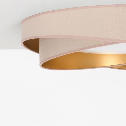 BRILAGI - LED Stmívatelné stropní svítidlo VELVET TWIST LED/36W/230V 3000-6000K pr. 65 cm Wi-Fi Tuya Beacon béžová/zlatá + dálkové ovládání