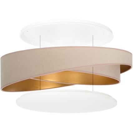 BRILAGI - LED Stmívatelné stropní svítidlo VELVET TWIST LED/36W/230V 3000-6000K pr. 65 cm Wi-Fi Tuya Beacon béžová/zlatá + dálkové ovládání