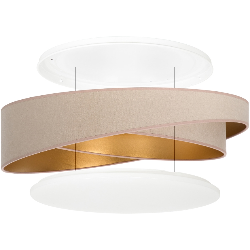 BRILAGI - LED Stmívatelné stropní svítidlo VELVET TWIST LED/36W/230V 3000-6000K pr. 65 cm Wi-Fi Tuya Beacon béžová/zlatá + dálkové ovládání