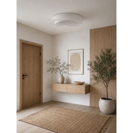 BRILAGI - LED Stmívatelné stropní svítidlo VELVET TWIST LED/36W/230V 3000-6000K pr. 65 cm Wi-Fi Tuya Beacon bílá + dálkové ovládání