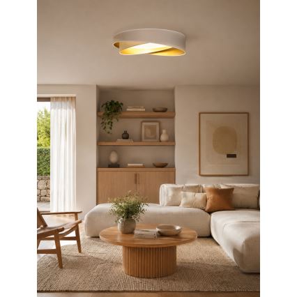 BRILAGI - LED Stmívatelné stropní svítidlo VELVET TWIST LED/36W/230V 3000-6000K pr. 65 cm Wi-Fi Tuya Beacon bílá/zlatá + dálkové ovládání