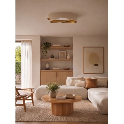 BRILAGI - LED Stmívatelné stropní svítidlo VELVET TWIST LED/36W/230V 3000-6000K pr. 65 cm Wi-Fi Tuya Beacon bílá/zlatá + dálkové ovládání