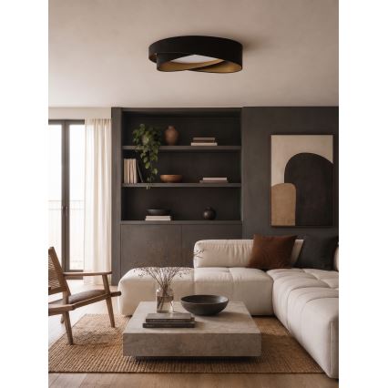 BRILAGI - LED Stmívatelné stropní svítidlo VELVET TWIST LED/36W/230V 3000-6000K pr. 65 cm Wi-Fi Tuya Beacon černá/zlatá + dálkové ovládání