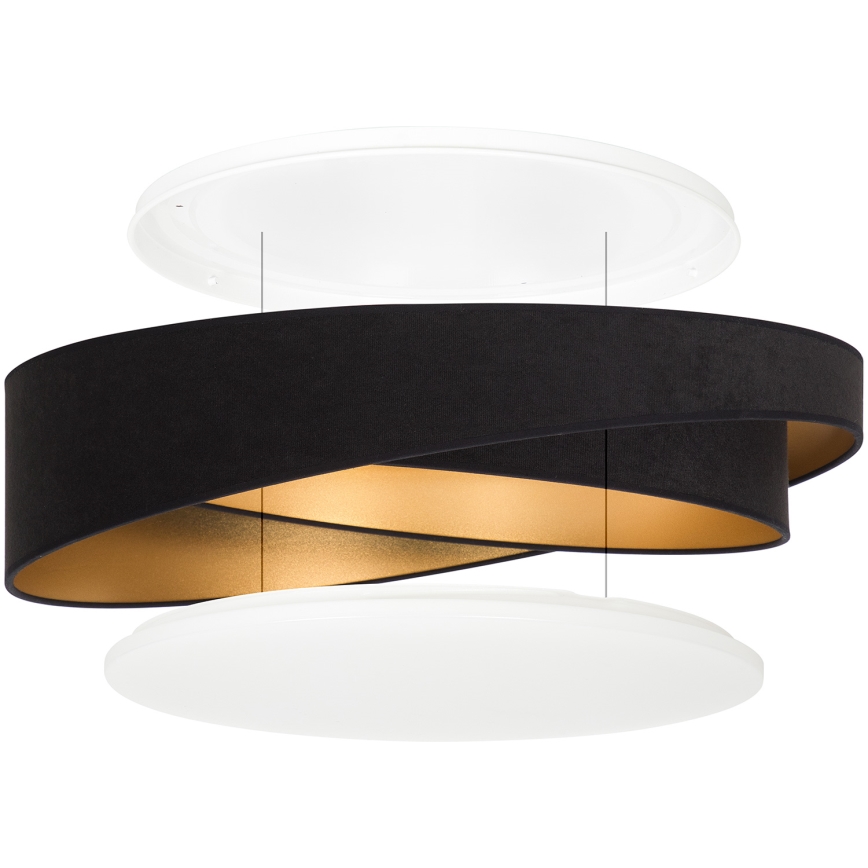 BRILAGI - LED Stmívatelné stropní svítidlo VELVET TWIST LED/36W/230V 3000-6000K pr. 65 cm Wi-Fi Tuya Beacon černá/zlatá + dálkové ovládání