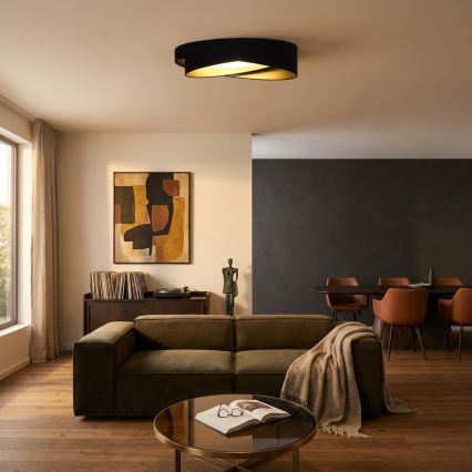 BRILAGI - LED Stmívatelné stropní svítidlo VELVET TWIST LED/36W/230V 3000-6000K pr. 65 cm Wi-Fi Tuya Beacon černá/zlatá + dálkové ovládání