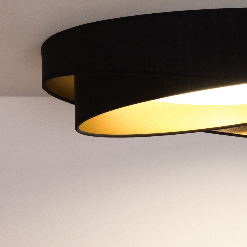 BRILAGI - LED Stmívatelné stropní svítidlo VELVET TWIST LED/36W/230V 3000-6000K pr. 65 cm Wi-Fi Tuya Beacon černá/zlatá + dálkové ovládání