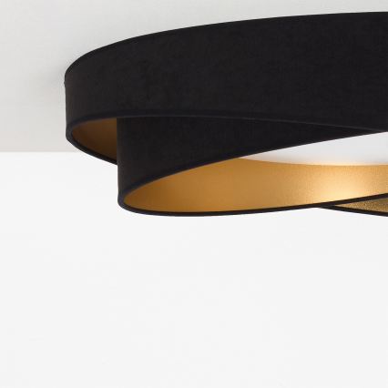 BRILAGI - LED Stmívatelné stropní svítidlo VELVET TWIST LED/36W/230V 3000-6000K pr. 65 cm Wi-Fi Tuya Beacon černá/zlatá + dálkové ovládání