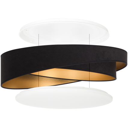 BRILAGI - LED Stmívatelné stropní svítidlo VELVET TWIST LED/36W/230V 3000-6000K pr. 65 cm Wi-Fi Tuya Beacon černá/zlatá + dálkové ovládání
