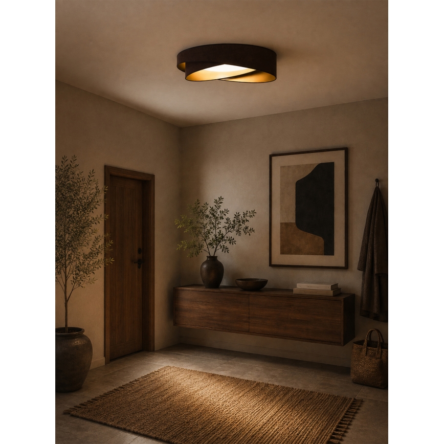 BRILAGI - LED Stmívatelné stropní svítidlo VELVET TWIST LED/36W/230V 3000-6000K pr. 65 cm Wi-Fi Tuya Beacon hnědá/zlatá + dálkové ovládání