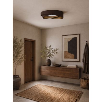 BRILAGI - LED Stmívatelné stropní svítidlo VELVET TWIST LED/36W/230V 3000-6000K pr. 65 cm Wi-Fi Tuya Beacon hnědá/zlatá + dálkové ovládání