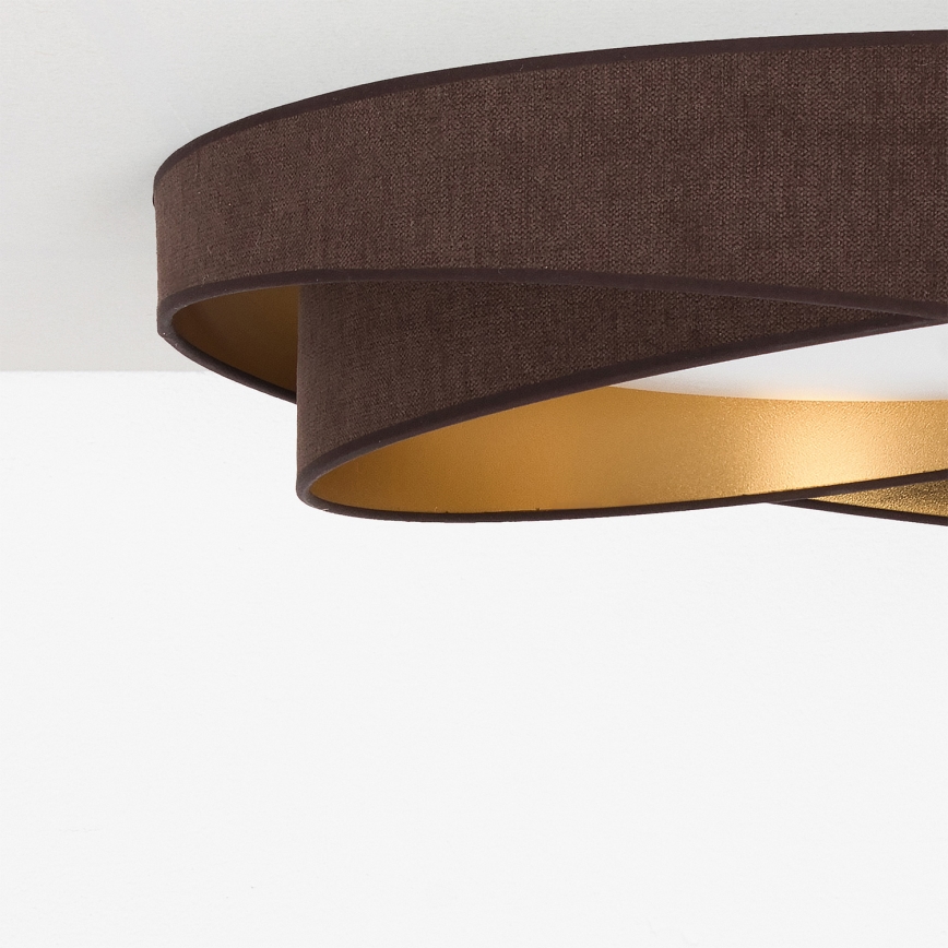 BRILAGI - LED Stmívatelné stropní svítidlo VELVET TWIST LED/36W/230V 3000-6000K pr. 65 cm Wi-Fi Tuya Beacon hnědá/zlatá + dálkové ovládání