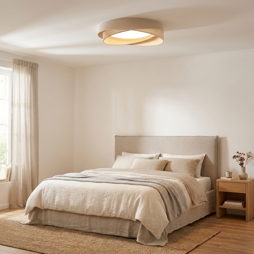 BRILAGI - LED Stmívatelné stropní svítidlo VELVET TWIST LED/36W/230V 3000-6000K pr. 65 cm Wi-Fi Tuya Beacon krémová/béžová + dálkové ovládání