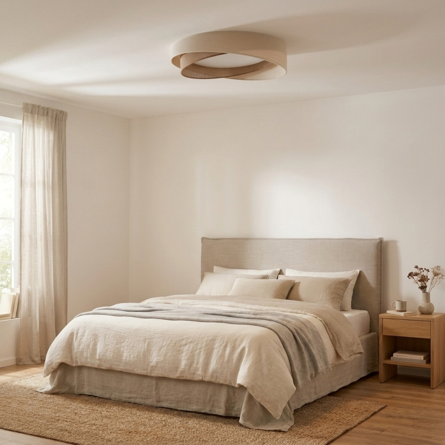 BRILAGI - LED Stmívatelné stropní svítidlo VELVET TWIST LED/36W/230V 3000-6000K pr. 65 cm Wi-Fi Tuya Beacon krémová/béžová + dálkové ovládání