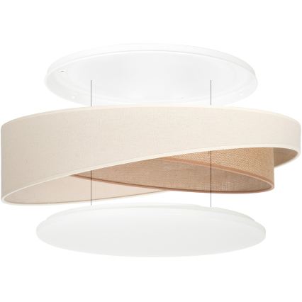 BRILAGI - LED Stmívatelné stropní svítidlo VELVET TWIST LED/36W/230V 3000-6000K pr. 65 cm Wi-Fi Tuya Beacon krémová/béžová + dálkové ovládání