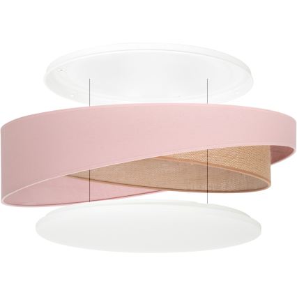 BRILAGI - LED Stmívatelné stropní svítidlo VELVET TWIST LED/36W/230V 3000-6000K pr. 65 cm Wi-Fi Tuya Beacon růžová/béžová + dálkové ovládání