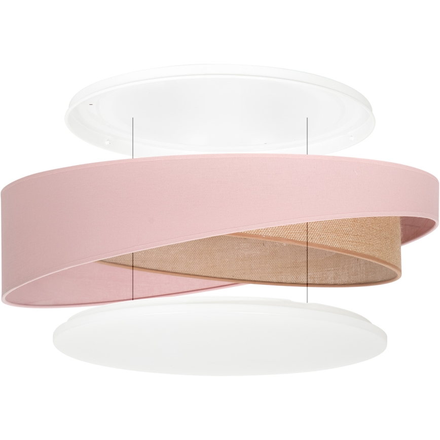 BRILAGI - LED Stmívatelné stropní svítidlo VELVET TWIST LED/36W/230V 3000-6000K pr. 65 cm Wi-Fi Tuya Beacon růžová/béžová + dálkové ovládání