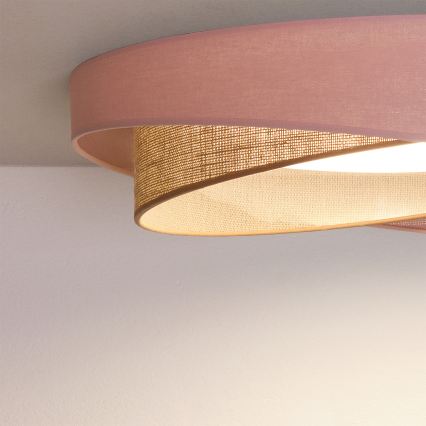 BRILAGI - LED Stmívatelné stropní svítidlo VELVET TWIST LED/36W/230V 3000-6000K pr. 65 cm Wi-Fi Tuya Beacon růžová/béžová + dálkové ovládání