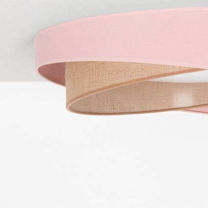 BRILAGI - LED Stmívatelné stropní svítidlo VELVET TWIST LED/36W/230V 3000-6000K pr. 65 cm Wi-Fi Tuya Beacon růžová/béžová + dálkové ovládání