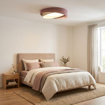 BRILAGI - LED Stmívatelné stropní svítidlo VELVET TWIST LED/36W/230V 3000-6000K pr. 65 cm Wi-Fi Tuya Beacon růžová/krémová + dálkové ovládání